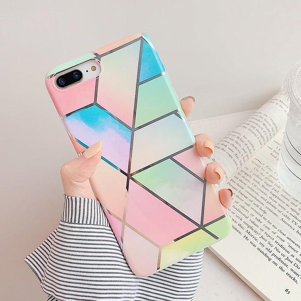LOVECOM Plating Geometric Phone Case For iPhone 14 13 11 12 Pro Max