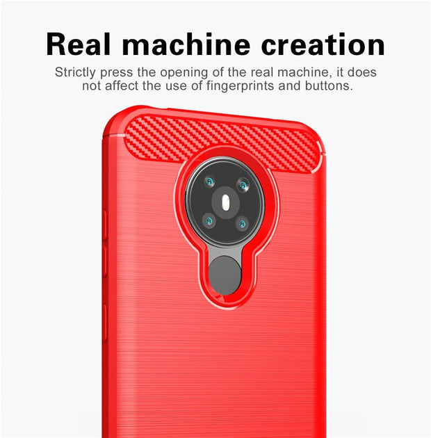 For Cover Nokia 5.3 Case Soft TPU Bumper Carbon Fiber Phone Case