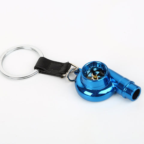 Whistle Sound Turbo Turbine Long Style Metal Keychain Key