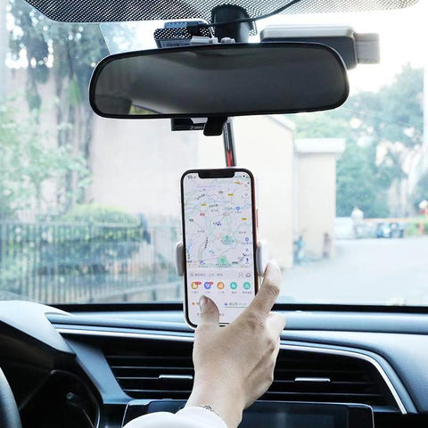 360 Degrees Car Rearview Mirror Mount Phone Holder For iPhone 12 GPS
