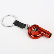 Whistle Sound Turbo Turbine Long Style Metal Keychain Key