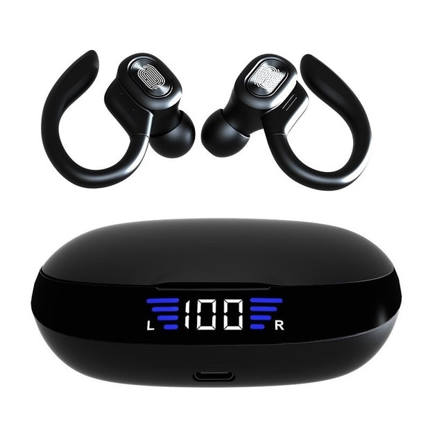 TWS Bluetooth Earphones With Microphones Sport Ear Hook LED Display Wireless .