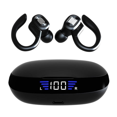 TWS Bluetooth Earphones With Microphones Sport Ear Hook LED Display Wireless .