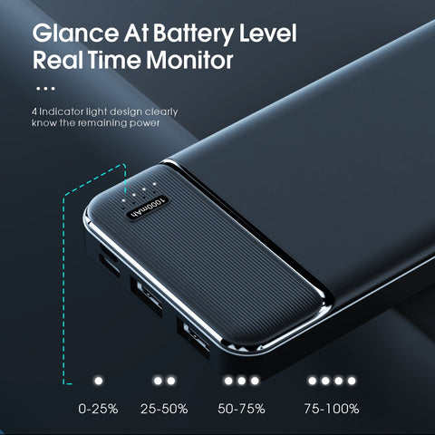 Vothoon Power Bank 10000mAh 2 USB Portable Charging PowerBank