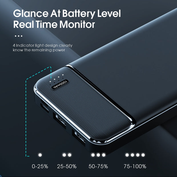 Vothoon Power Bank 10000mAh 2 USB Portable Charging PowerBank