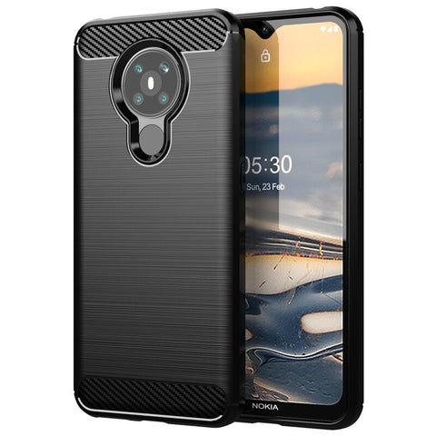For Cover Nokia 5.3 Case Soft TPU Bumper Carbon Fiber Phone Case