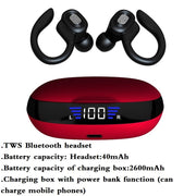 TWS Bluetooth Earphones With Microphones Sport Ear Hook LED Display Wireless .