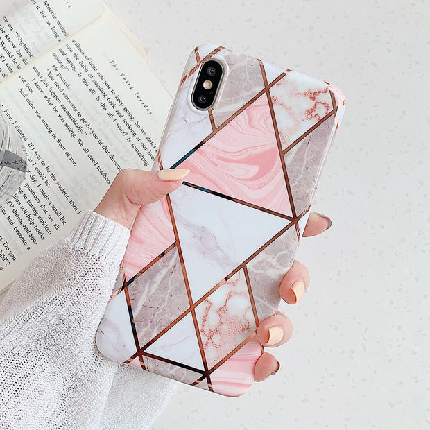 LOVECOM Plating Geometric Phone Case For iPhone 14 13 11 12 Pro Max