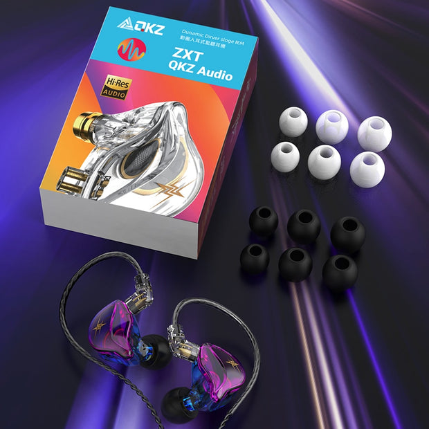QKZ ZXT EDX Earphones 1 Dynamic HIFI Bass Earbuds In Ear Monitor Headphones