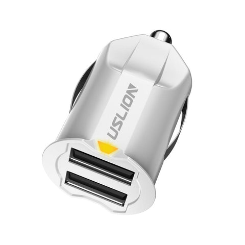 USLION Mini 2 Port USB Car Charger Adapter For iPhone Samsung