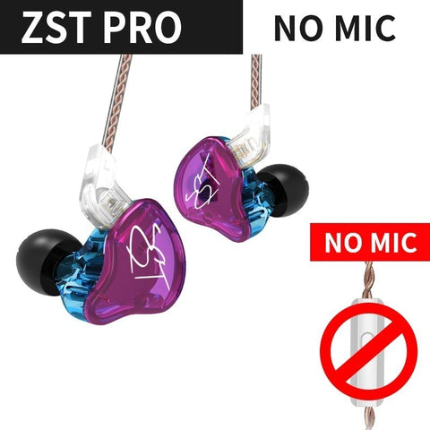 KZ ZST Purple Armature Dual Driver Earphone