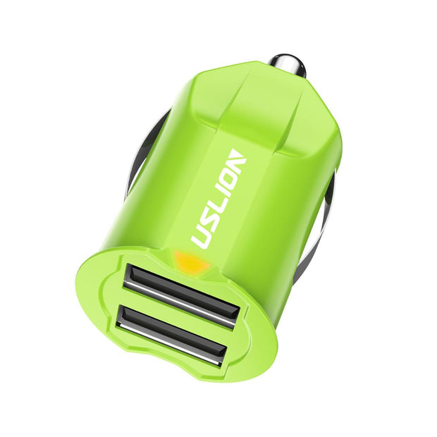 USLION Mini 2 Port USB Car Charger Adapter For iPhone Samsung