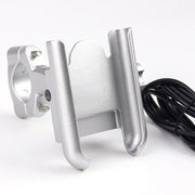 SMOYNG Aluminum Motorcycle Bike Phone Holder Stand With USB Charger