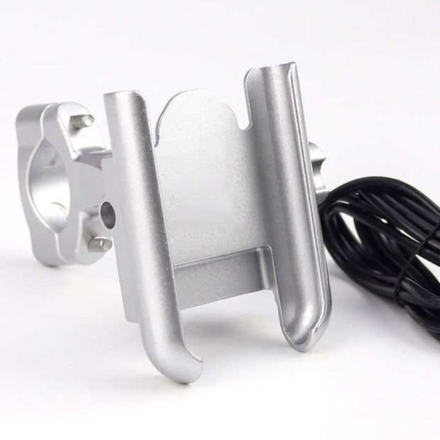 SMOYNG Aluminum Motorcycle Bike Phone Holder Stand With USB Charger