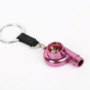 Whistle Sound Turbo Turbine Long Style Metal Keychain Key