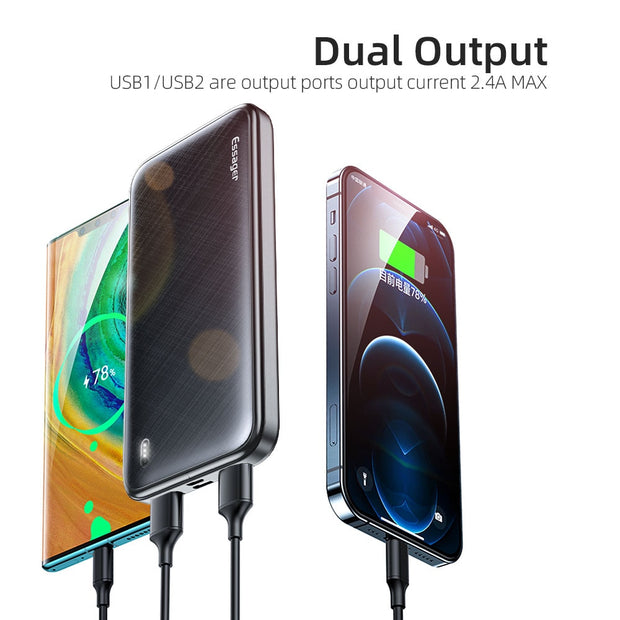 Essager 10000mAh USB Power Bank Slim 10000 mAh Powerbank