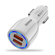 USLION Mini 2 Port USB Car Charger Adapter For iPhone Samsung
