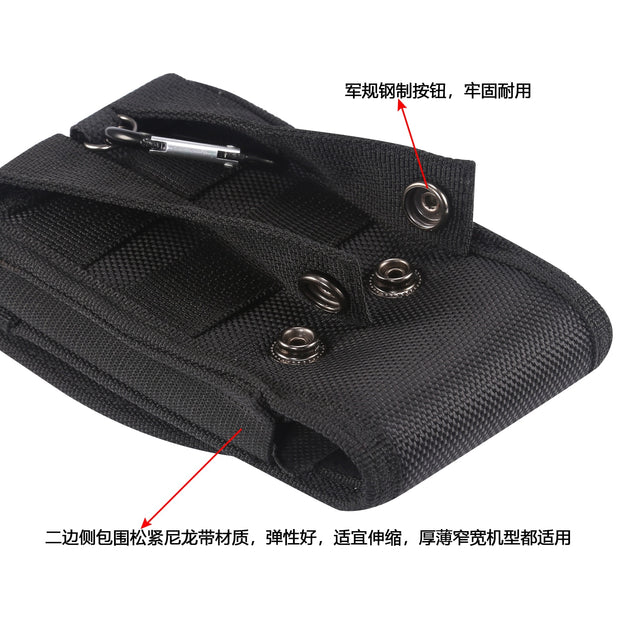 WEFOR Black Army Camo Bag for Mobile Phone Belt Pouch Holster Cover Case