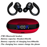 TWS Bluetooth Earphones With Microphones Sport Ear Hook LED Display Wireless .