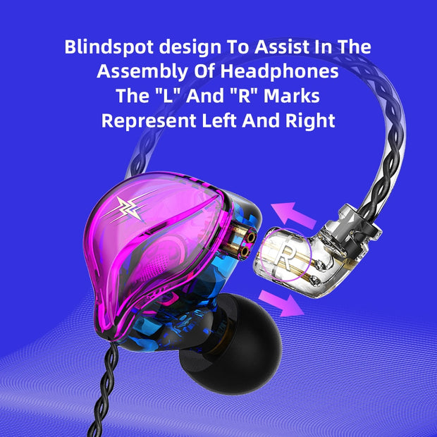 QKZ ZXT EDX Earphones 1 Dynamic HIFI Bass Earbuds In Ear Monitor Headphones