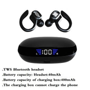 TWS Bluetooth Earphones With Microphones Sport Ear Hook LED Display Wireless .
