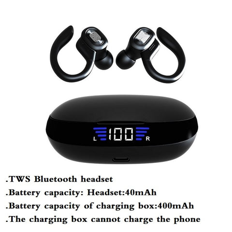 TWS Bluetooth Earphones With Microphones Sport Ear Hook LED Display Wireless .