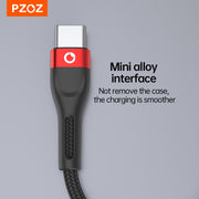 Pzoz Usb Type C Kabel Snel Opladen Draad Data Cord