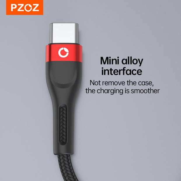 Pzoz Usb Type C Kabel Snel Opladen Draad Data Cord
