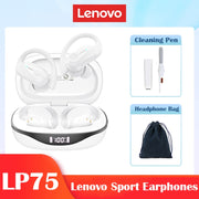 Lenovo LP75 TWS Sports Earphones Bluetooth 5.3 Wireless Headphones Waterproof HiFi Stereo Noise Reduction Earbuds with Mics