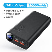 QOOVI Power Bank 20000mAh Portable PD 20W Fast Charging Poverbank