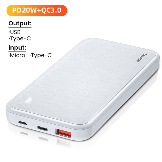 Essager PD 20W 10000mAh Power Bank Portable Charging External Battery Charger 10000 mAh