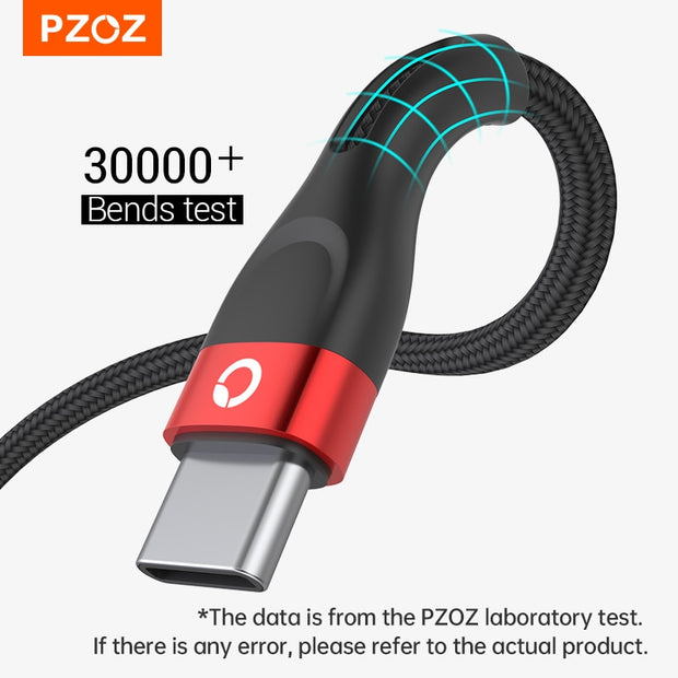 Pzoz Usb Type C Kabel Snel Opladen Draad Data Cord
