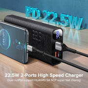 QOOVI Power Bank 20000mAh Portable PD 20W Fast Charging Poverbank