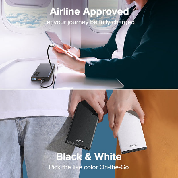 QOOVI Power Bank 20000mAh Portable PD 20W Fast Charging Poverbank