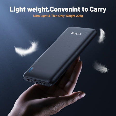QOOVI 10000mAh Power Bank Ultra-thin Portable Charger For iPhone 13