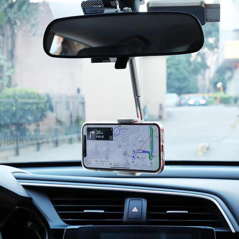 360 Degrees Car Rearview Mirror Mount Phone Holder For iPhone 12 GPS