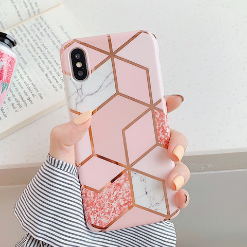 LOVECOM Plating Geometric Phone Case For iPhone 14 13 11 12 Pro Max