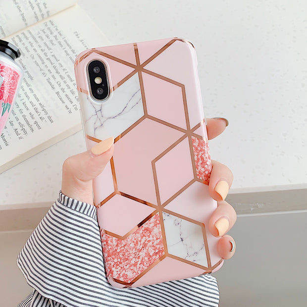 LOVECOM Plating Geometric Phone Case For iPhone 14 13 11 12 Pro Max