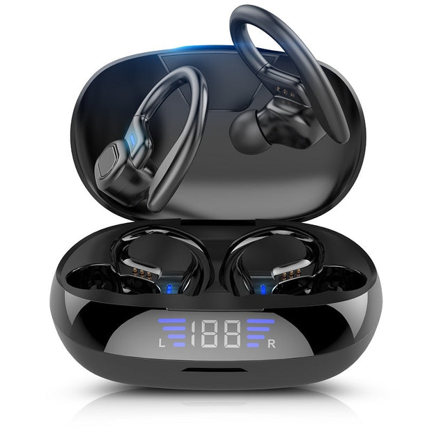 TWS Bluetooth Earphones With Microphones Sport Ear Hook LED Display Wireless .