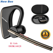 New Bee M50 Wireless Bluetooth Headset 5.2 Earphones Headphone with Dual Mic Hands-free Earbuds CVC8.0 Noise Cancelling Earpiece